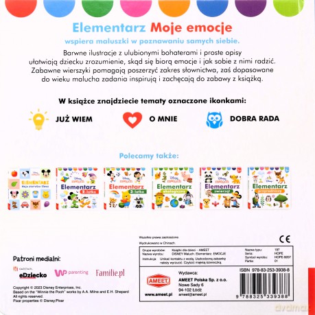 Disney maluch Elementarz Emocje HOPE-9207 [KSIĄŻKA]