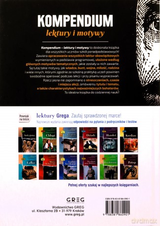 Kompendium lektury i motywy. Liceum/technikum [KSIĄŻKA]