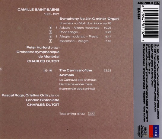 Dutoit: Saint-Saens:Symphony 3 [CD]
