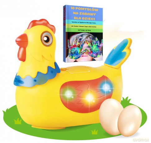 Zabawka KURA znoszca jajka (na baterie) 15x14 cm NT2724