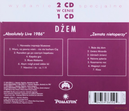 Dżem: Absolutely Live 1986 / Zemsta Nietoperzy [2CD]