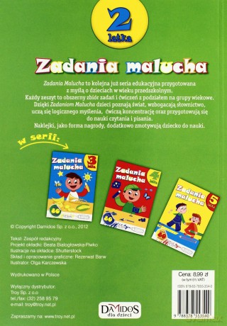 Zadania Malucha 2 Latka [KSIĄŻKA]