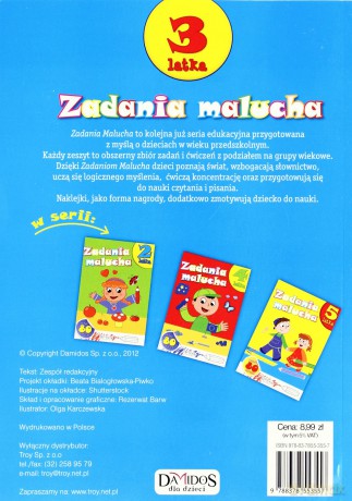 Zadania Malucha 3 Latka [KSIĄŻKA]