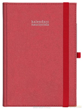 Kalendarz nauczyciela 2023/24 B5 tygodniowy czerwony [KALENDARZ]