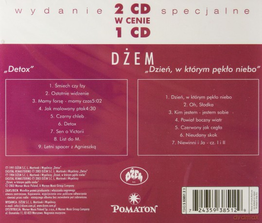 Dżem: Detox / Dzień W Którym Pękło Niebo [2CD]