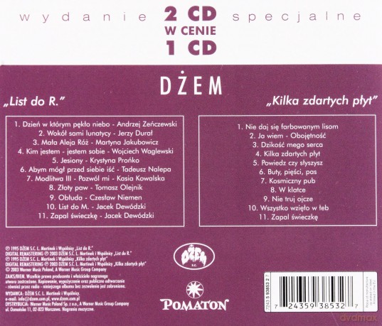 Dżem: List Do R./Kilka Zdartych Plyt [2CD]