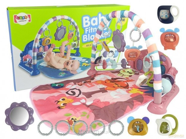 Mata dla niemowlaka z dźwiękiem różowa