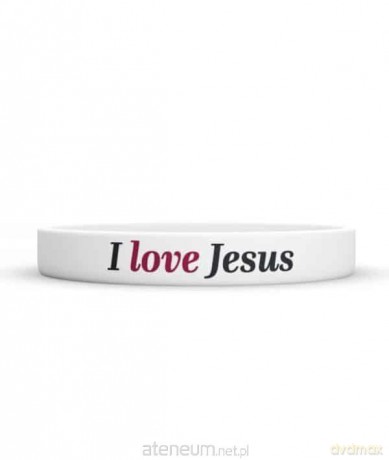 Opaska silikonowa - I love Jesus - biała