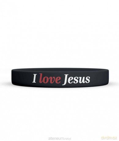 Opaska silikonowa - I love Jesus - czarna