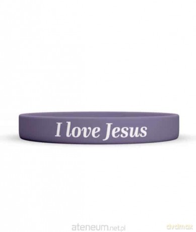 Opaska silikonowa - I love Jesus - fioletowa