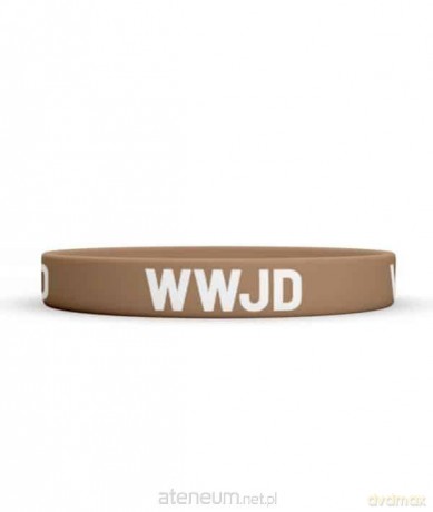 Opaska silikonowa - WWJD - brązowa