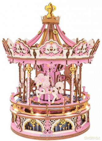 Puzzle Drewniane 3D Pozytywka LED Karuzela [PUZZLE]