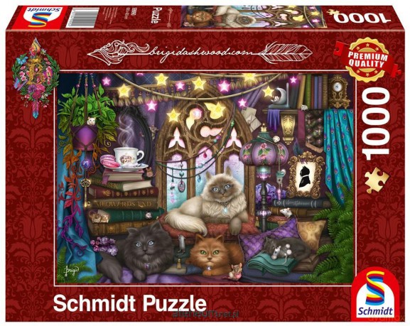 SCHMIDT 1000 el. Brigid Ashwood, Koty, herbata i książk [PUZZLE]