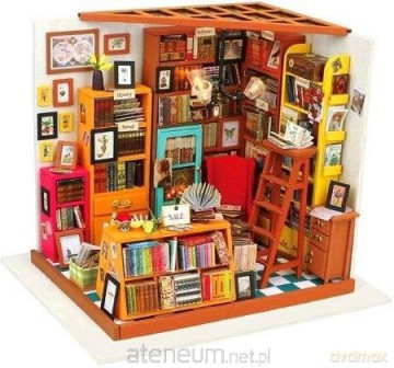 Składany Drewniany Model LED - Biblioteka [PUZZLE]
