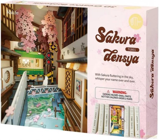 Składany Drewniany Model LED - Sakura Densya [PUZZLE]