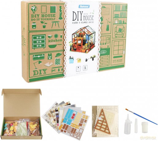 Składany Drewniany Model LED - Szklarnia [PUZZLE]
