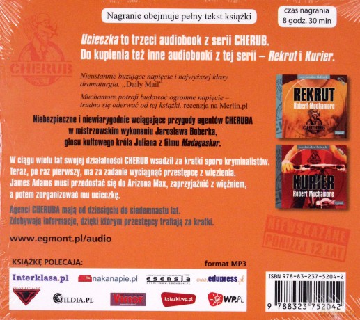 Cherub Ucieczka - Robert Muchamore (digipack) [AUDIOBOOK] [CD]