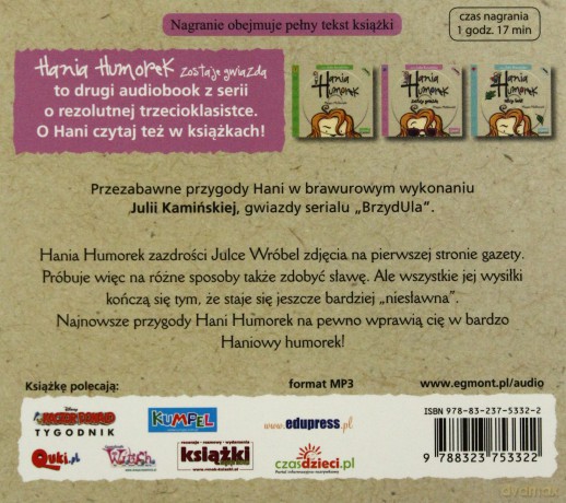 Cd Mp3 Hania Humorek Zostaje Gwiazdą Cz.2 Tw - Megan Mcdonald [KSIĄŻKA]