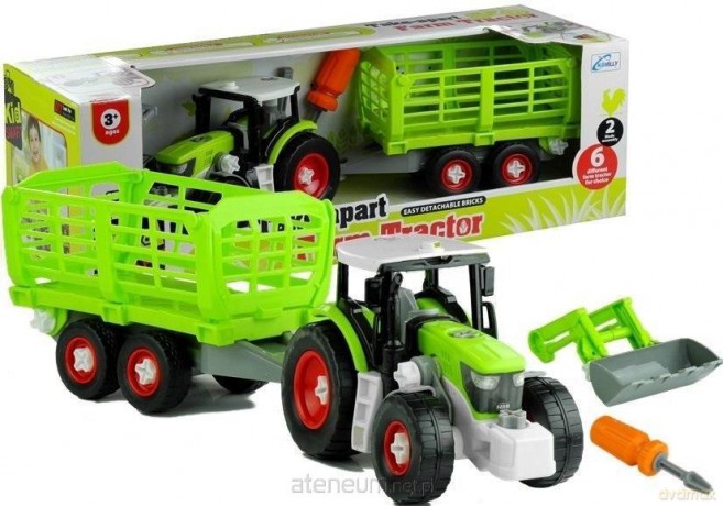 Traktor rozkręcany z otwierana przyczepą 43 cm