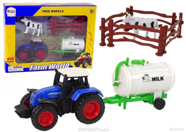 Zestaw farma + traktor + krowa [FIGURKA]