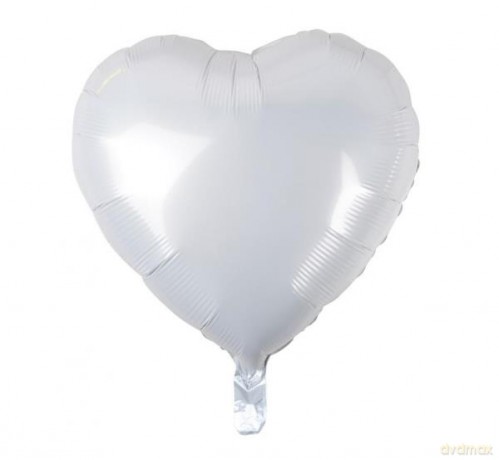 Balon foliowy Serce białe 18 HS-S18BL