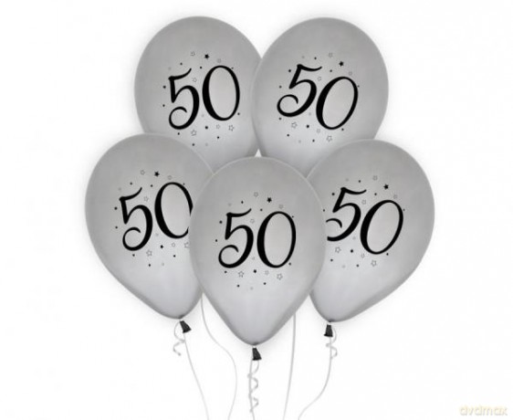 Balony 50 srebrne 12 5 szt GZ-50S5