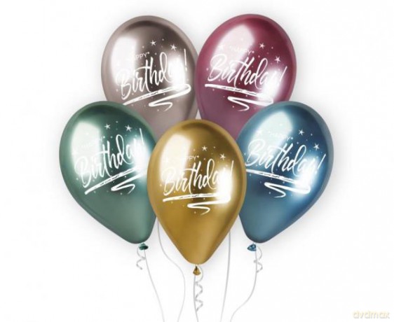 Balony Shiny Premium Hel Happy Birthday 13 5 szt GBS120/798