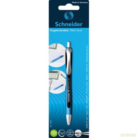 Długopis automatyczny SCHNEIDER Slider Rave, XB, 1szt., blister, czarny