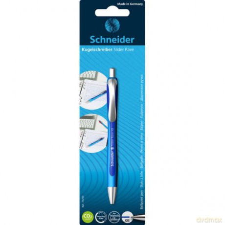 Długopis automatyczny SCHNEIDER Slider Rave, XB, 1szt., blister, niebieski