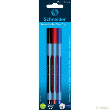 Długopis SCHNEIDER Slider Edge, XB, 3szt., blister