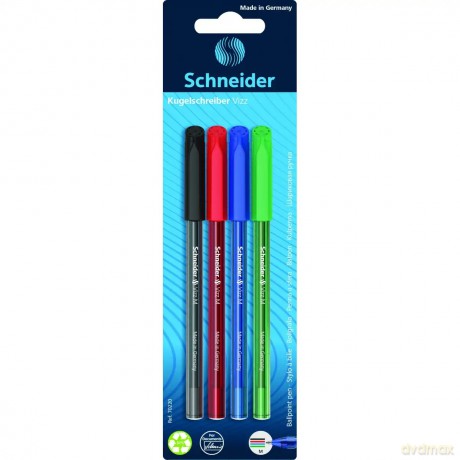 Długopis SCHNEIDER VIZZ, M, 4szt., blister