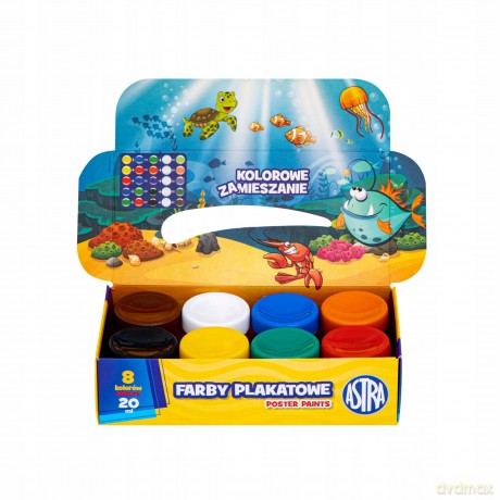 Farby plakatowe 8 kolorów x 20 ml Standard box