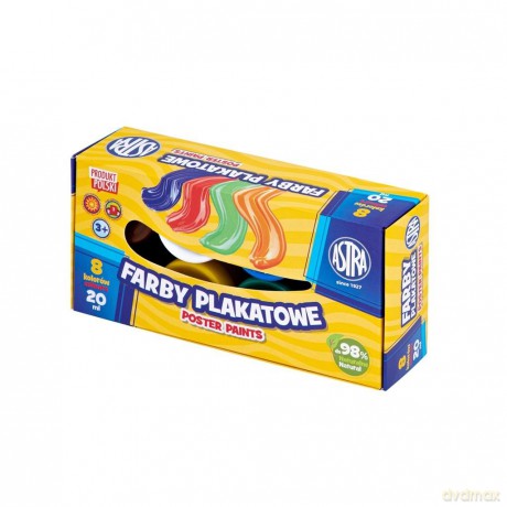 Farby plakatowe 8 kolorów x 20 ml Standard box