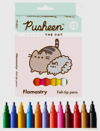 Flamastry 12 kolorów Pusheen