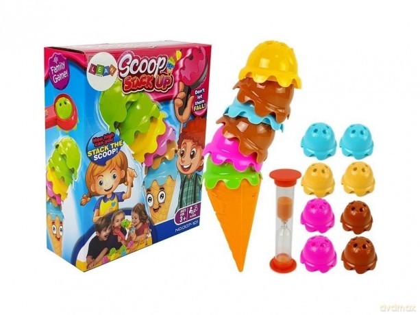 Gra Zręcznościowa Lody w Wafelku Kolorowa Piramidka Ułóż Wieżę Dla Całej Rodziny 7587 [GRA]