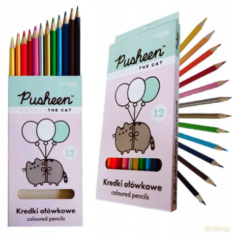 Kredki 12 kolorów 18 cm pudełko PUSHEEN mkmn