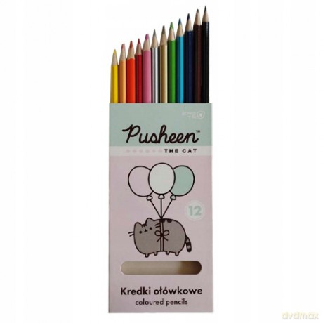 Kredki 12 kolorów 18 cm pudełko PUSHEEN mkmn
