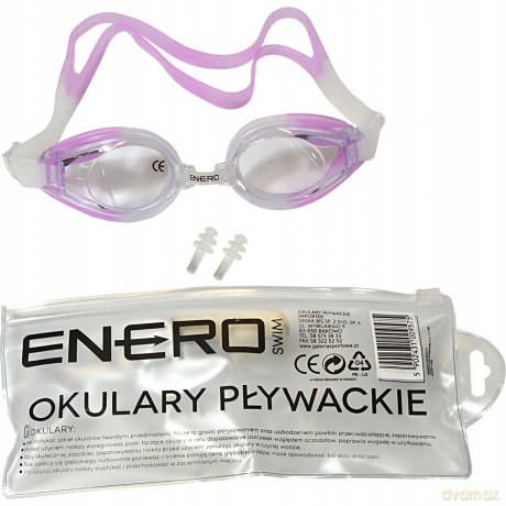 Okularki pływackie + zatyczki Enero fioletowe 1009575 [SPORT]