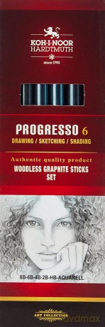 Ołówki grafitowe Progress 8915 (HB,2B,4B,6B,8B+4b) Aquarell