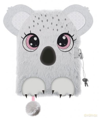 Pamiętnik z kłódką 3D włochacz A5 96k Koala bambino premium