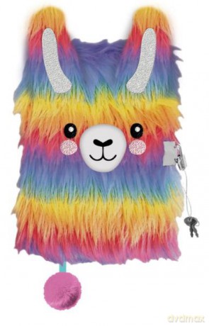 Pamiętnik z kłódką 3D włochacz A5 96k My Little Friend Rainbow Alpaca