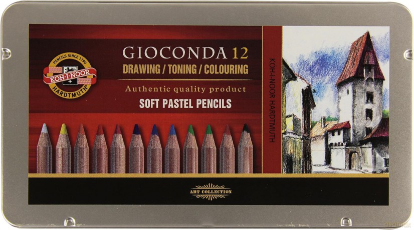 Pastele suche w ołówku Gioconda metalowa kaseta 8827/12 12 kolorów