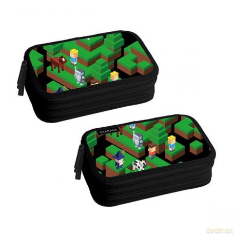 Piórnik 3 zamki bez wyposażenia Pixel Game2 486383