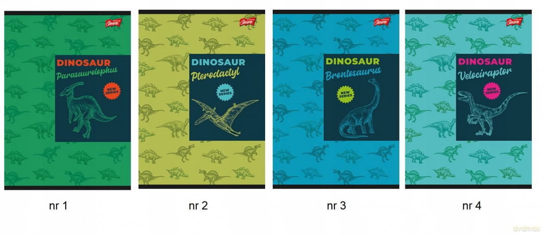 Zeszyt A5 16k krata laminowany Dinosaur5