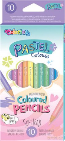 Kredki ołówkowe okrągłe PASTEL 10 kol Colorino Kids 80813