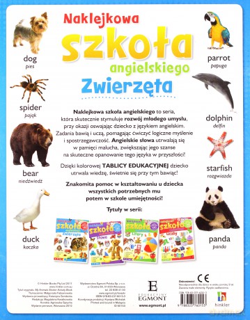 Zwierzęta Naklejkowa Szkoła Angielskiego [KSIĄŻKA]