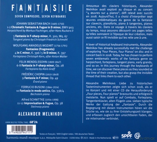 Fantasie: Seven Composers Seven Keyboards Melnikov (digipack) [CD]