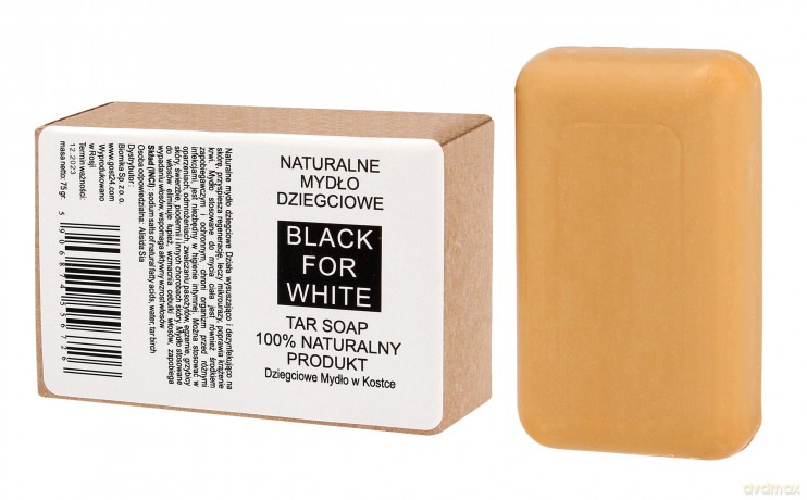 B BLACK FOR WHITE Natur. Mydło Dziegciowe 75g