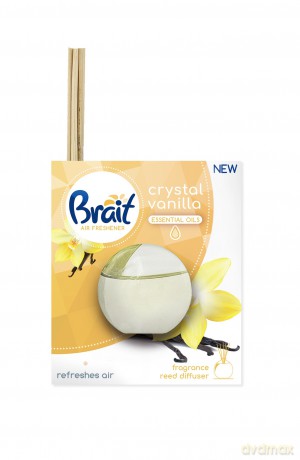 Brait Air Freshener Patyczki odświeżające + Płyn Crystal Vanilla 1op.(4 szt.+40 ml)