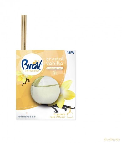 Brait Air Freshener Patyczki odświeżające + Płyn Crystal Vanilla 1op.(4 szt.+40 ml)